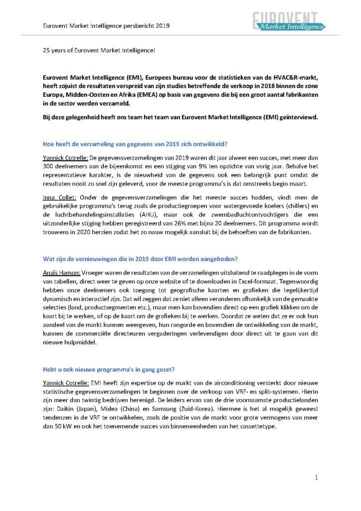 25 jaar Eurovent Market Intelligence