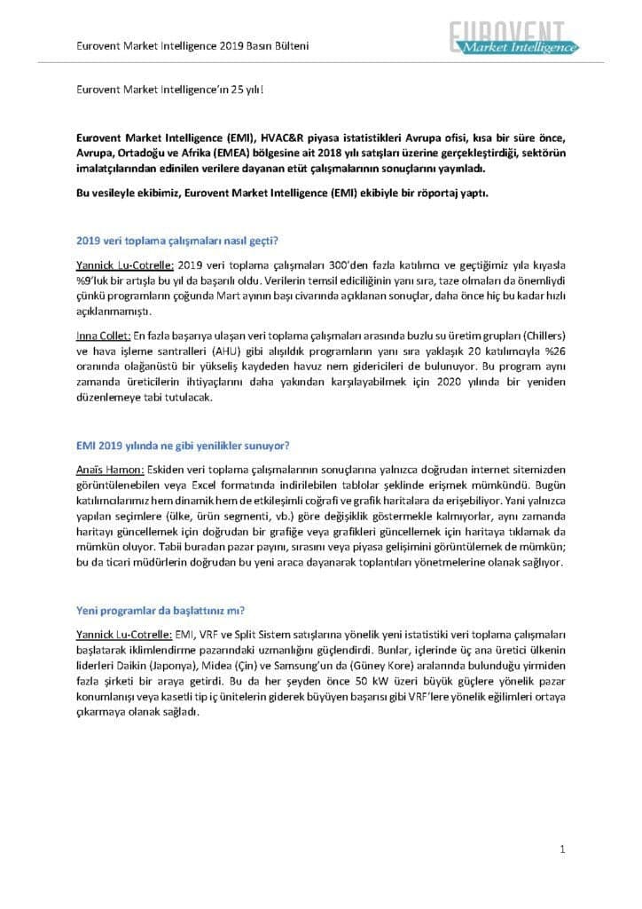 Eurovent Market Intelligence’ın 25 yılı