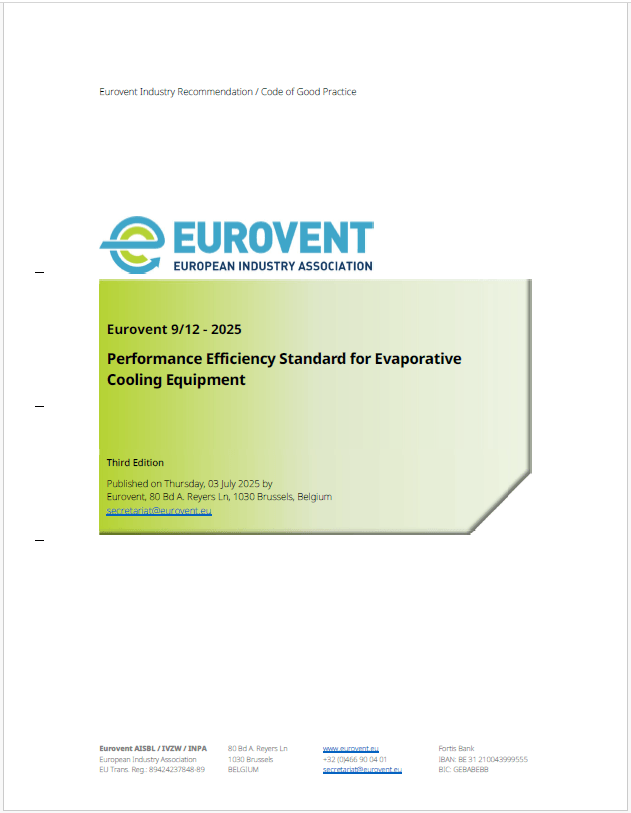 Eurovent 9/12: Performance Efficiency Standard for Evaporative Cooling Equipment (3rd edition)