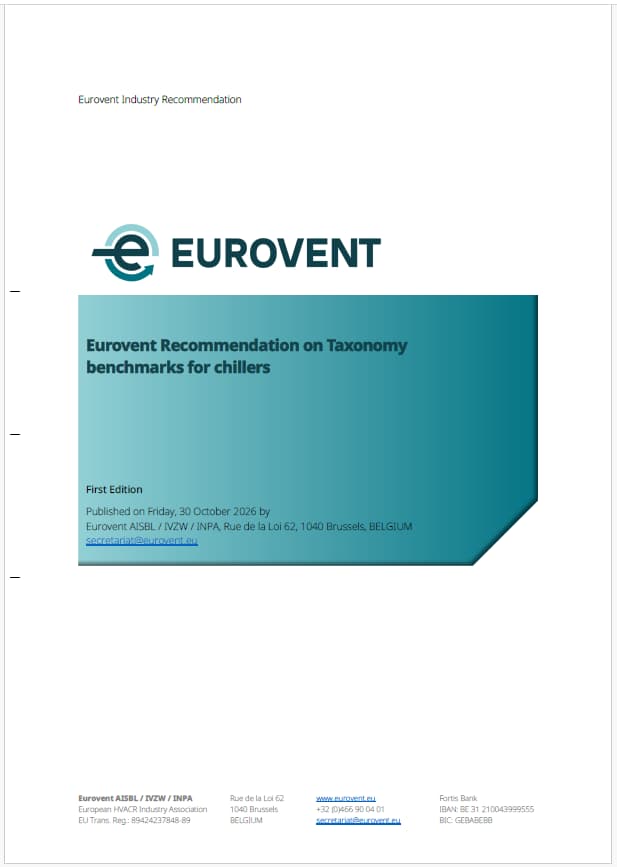 Eurovent Recommendation on Taxonomy benchmarks for chillers