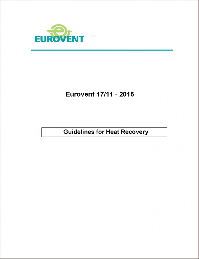 Eurovent 17/11: Guidelines for Heat Recovery