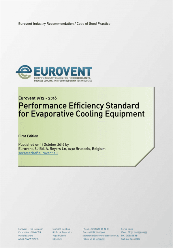 Eurovent 9/12: Performance Efficiency Standard for Evaporative Cooling Equipment