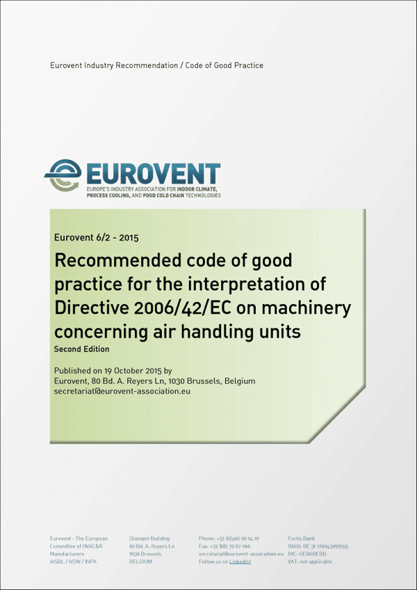 Eurovent 6/2: Interpretation Directive 2006/42/EC on machinery concerning AHUs