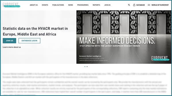 Eurovent Market Intelligence launches new website