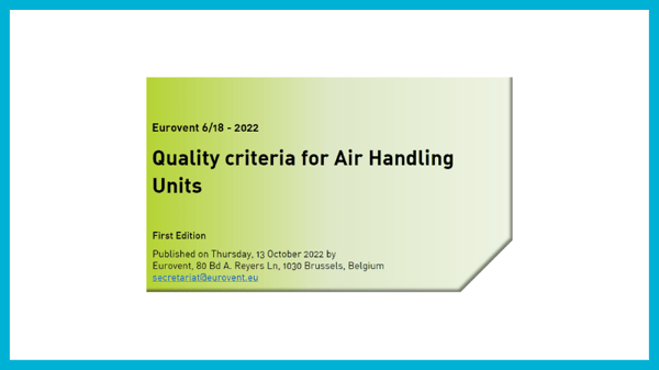 Eurovent publishes new Recommendation for Air Handling Units