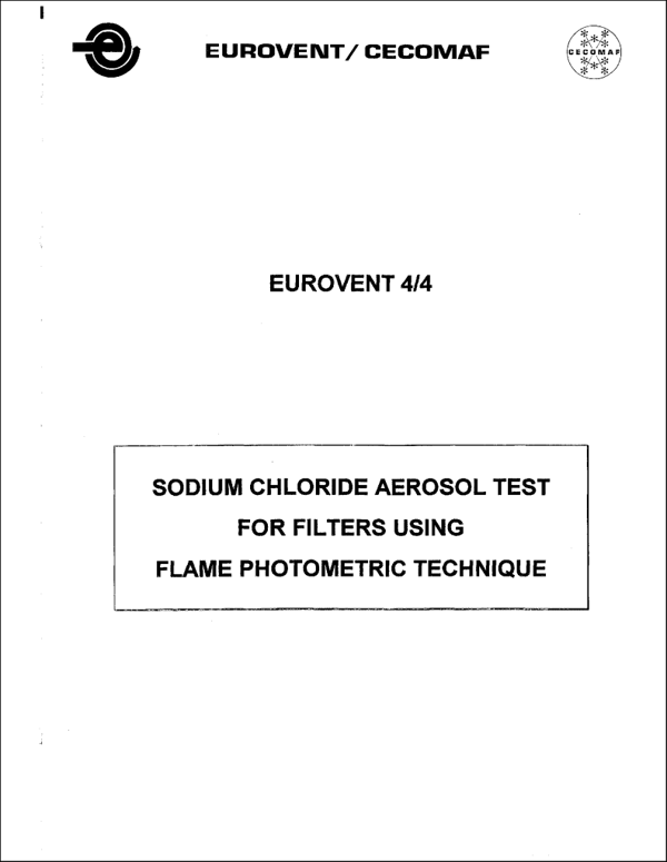 Eurovent 4/4: Sodium chloride aerosol test for filters using flame photometric technique