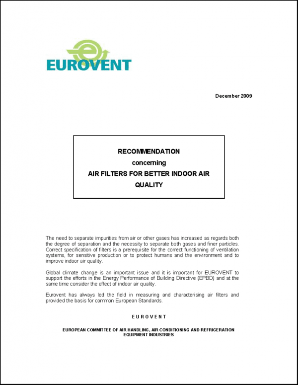 Eurovent 4/6: Air Filters for better Indoor Air Quality
