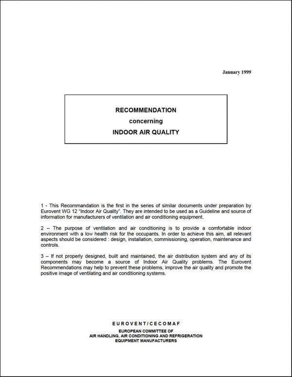 Eurovent 12/8: Indoor air quality