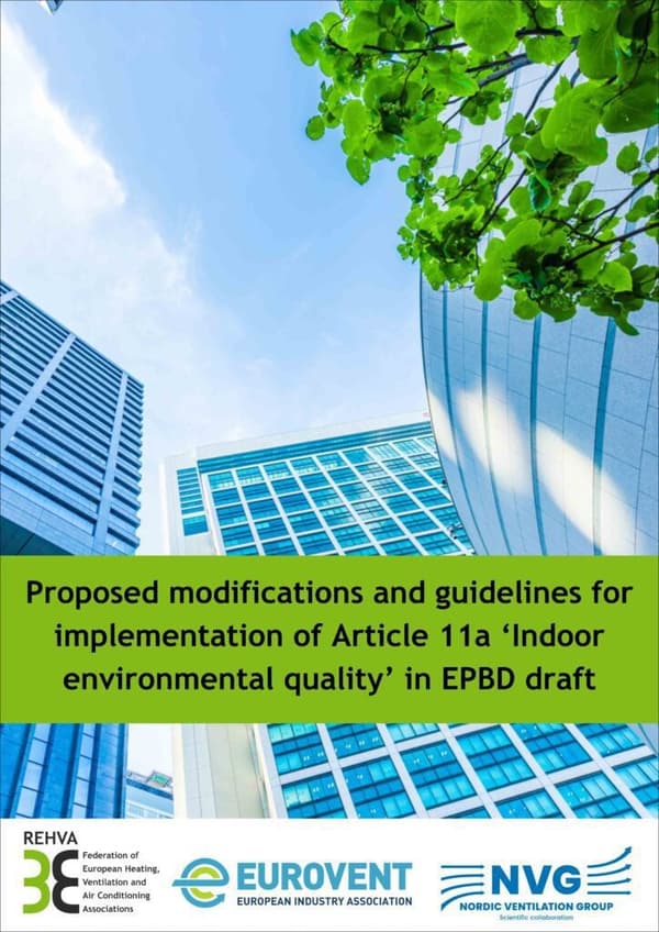 Joint Guidance – Proposed modifications and guidelines for implementation of Article 11a ‘Indoor environmental quality’ in EPBD draft