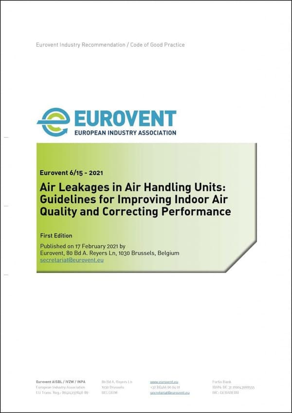 Eurovent 6/15: Air Leakages in Air Handling Units