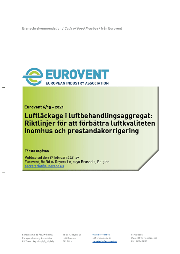 Eurovent 6/15: Luftlackage i luftbehandlingsaggregat