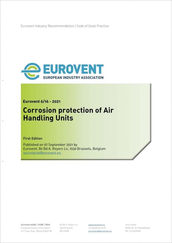 Eurovent 6/16: Corrosion Protection of Air Handling Units