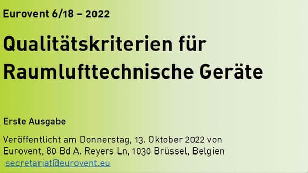 Eurovent Empfehlung 6-18 jetzt in Deutsch
