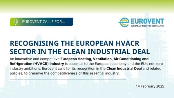 Eurovent position on the Clean Industrial Deal