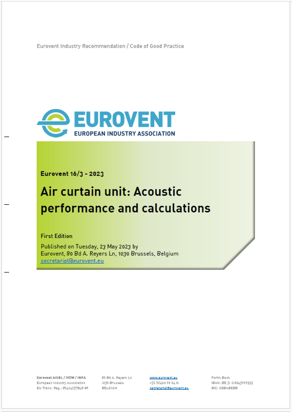 Eurovent 16/3: Air Curtain unit – Acoustic performance and calculations