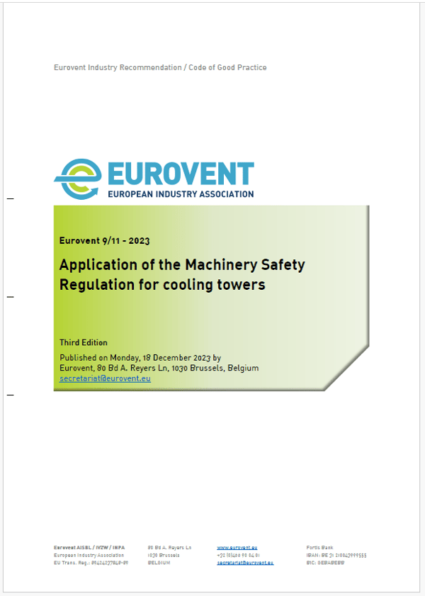 Eurovent 9/11: Application of Machinery Safety Regulation for cooling towers