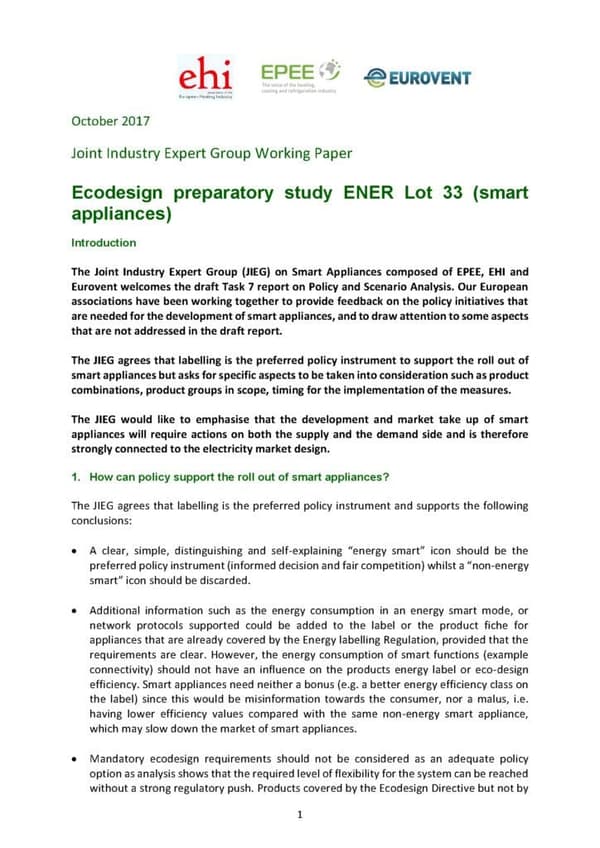 JIEG working paper on Smart Appliances
