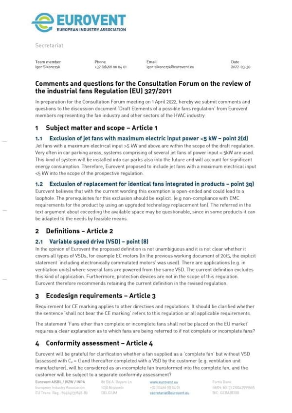 Draft Eurovent comments to CF on Fan regulation