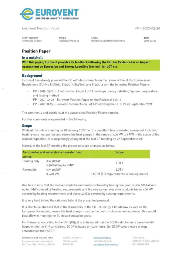 Eurovent feedback to Call for Evidence on ED_EL ENER Lot 1-2