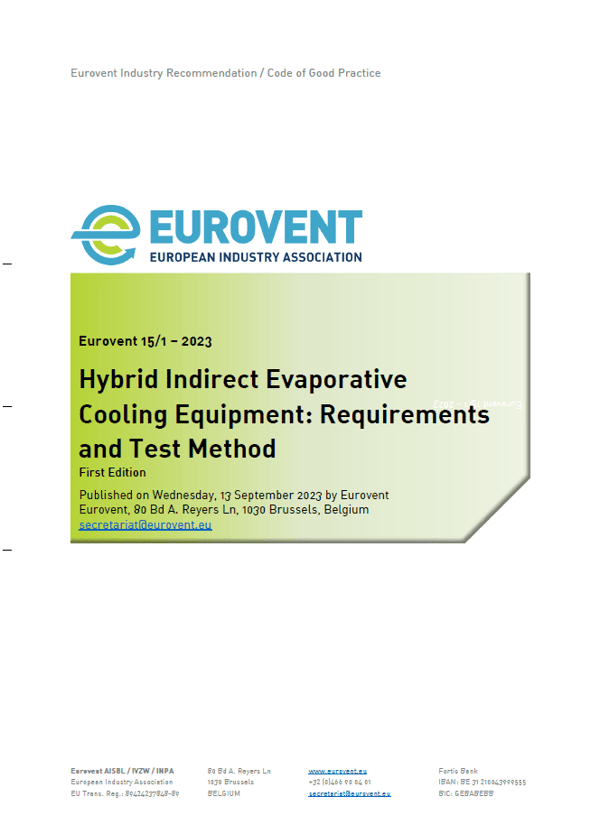 Eurovent 15/1: Hybrid Indirect Evaporative Cooling Equipment: Test Method