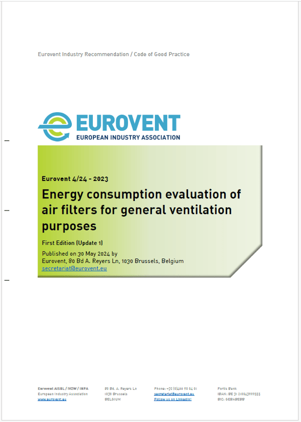 Eurovent 4/24: Energy consumption evaluation of air filters for general ventilation purposes