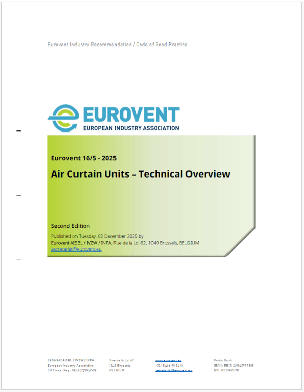 Eurovent 16/5: Air Curtain Units technical overview (2nd edition)