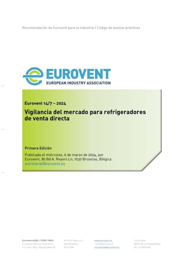 Eurovent 14/7: Vigilancia del mercado para refrigeradores de venta directa