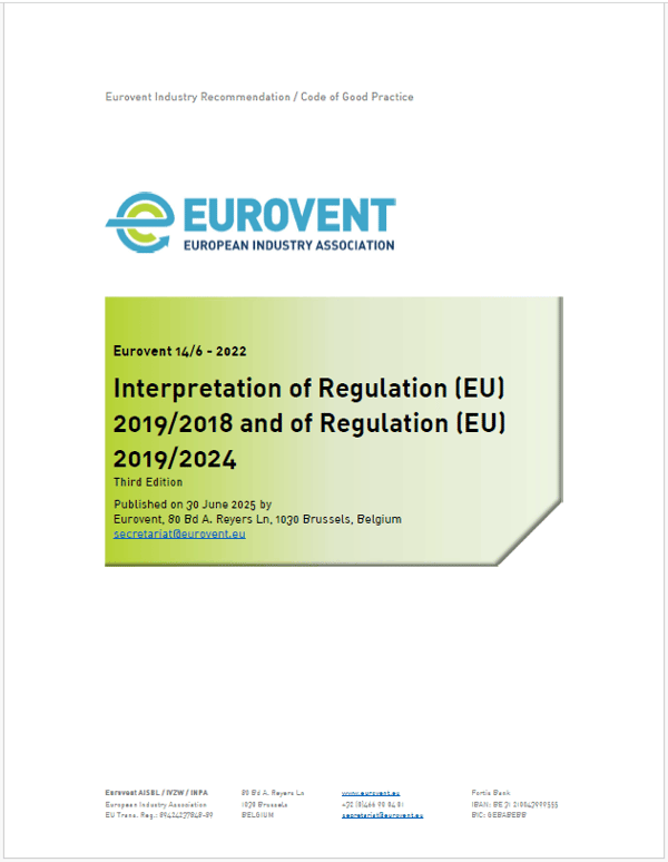 Eurovent 14/6: Interpretation of Regulation (EU) 2019/2018 and (EU) 2019/2024