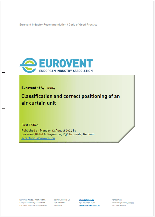 Eurovent 16/4: Classification and correct positioning of an air curtain unit