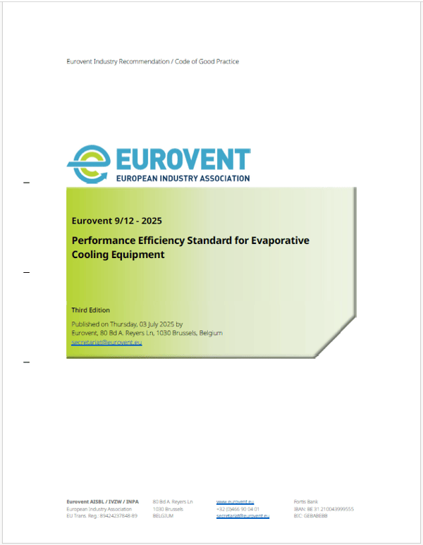 Eurovent 9/12: Performance Efficiency Standard for Evaporative Cooling Equipment (3rd edition)
