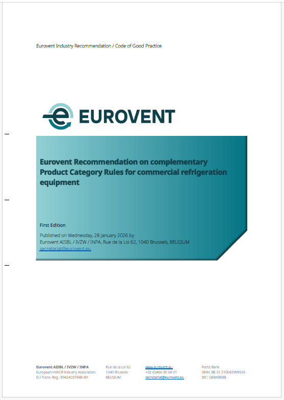 Recommendation on cPCR for commercial refrigeration equipment