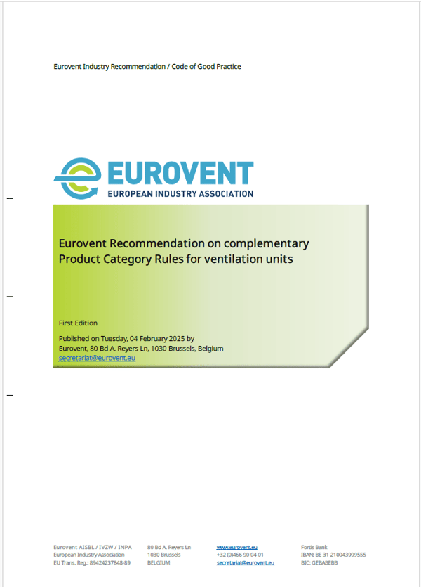 Recommendation on cPCR for ventilation units