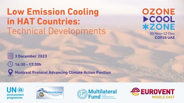 COP28 side events organised by Eurovent Middle East and UNEP