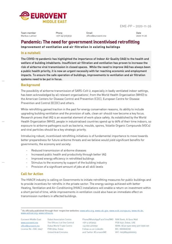 Pandemic: The need for government incentivised retrofitting
