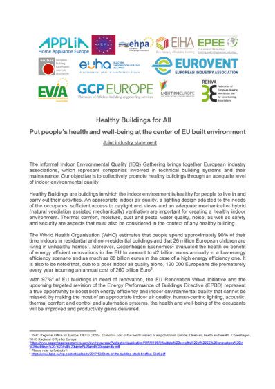 PP - 2021-10-28 - IEQ Gathering Joint Statement - Healthy Buildings for All