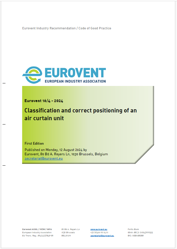 Eurovent 16/4: Classification and correct positioning of an air curtain unit
